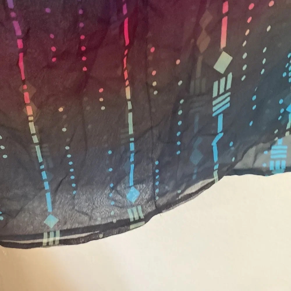 TWELFTH Street by Cynthia Vincent sz M‎ sheer rainbow grey colored swim cover up - Picture 5 of 7